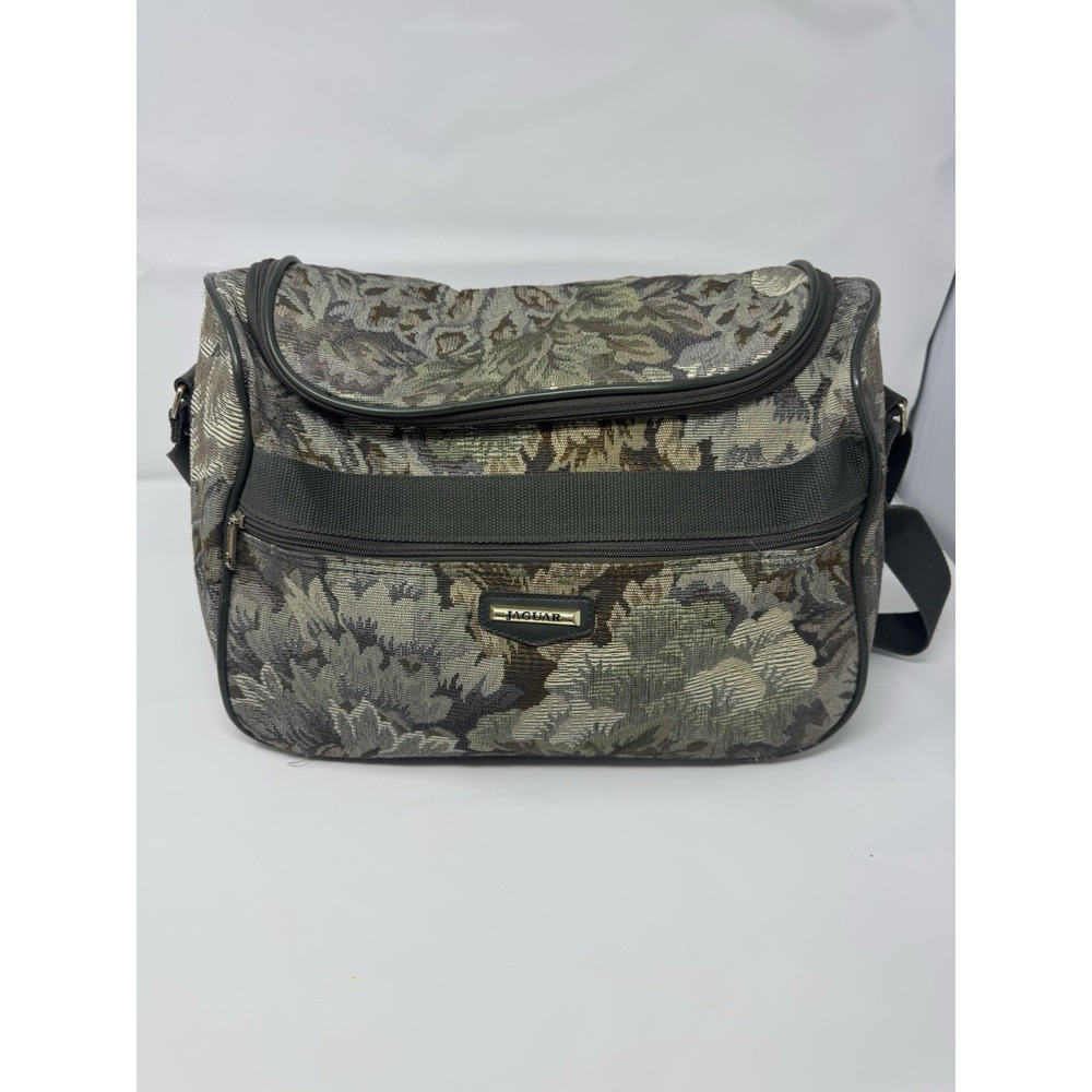 J C Penney Jaguar Vintage Tapestry Floral Travel Bag Toiletry Dopp Kit  Shoulder